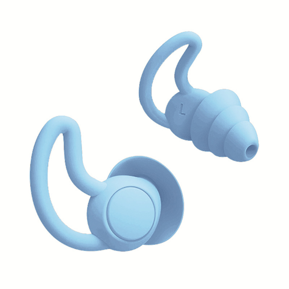 Silicone Ear Plugs,Reusable Ear Plugs for Sleeping, Snoring Swimming, Studying, Concerts, Noise Cancelling and Hearing Protection(Blue)
